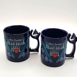Elvis Presley Heartbreak Hotel Coffee Mugs, Set of 2